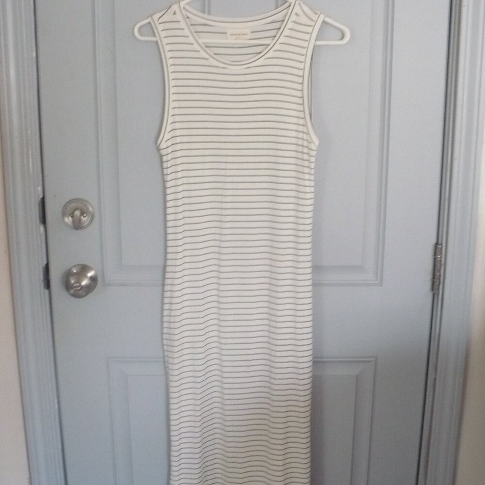 Ladies Black & White Striped Long Tank Top Dress by Thread & Supply in Size S